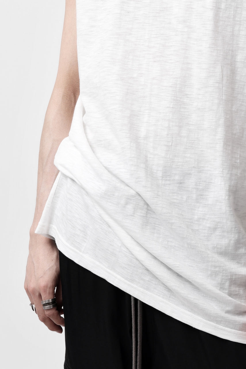 画像をギャラリービューアに読み込む, A.F ARTEFACT FRENCH SLEEVE TANK TOP / SLAB JERSEY (WHITE)