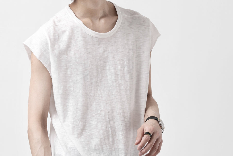 画像をギャラリービューアに読み込む, A.F ARTEFACT FRENCH SLEEVE TANK TOP / SLAB JERSEY (WHITE)