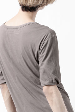 Load image into Gallery viewer, A.F ARTEFACT DRAP LAYERED TOPS / SUPIMA CO JERSEY (BROWN)