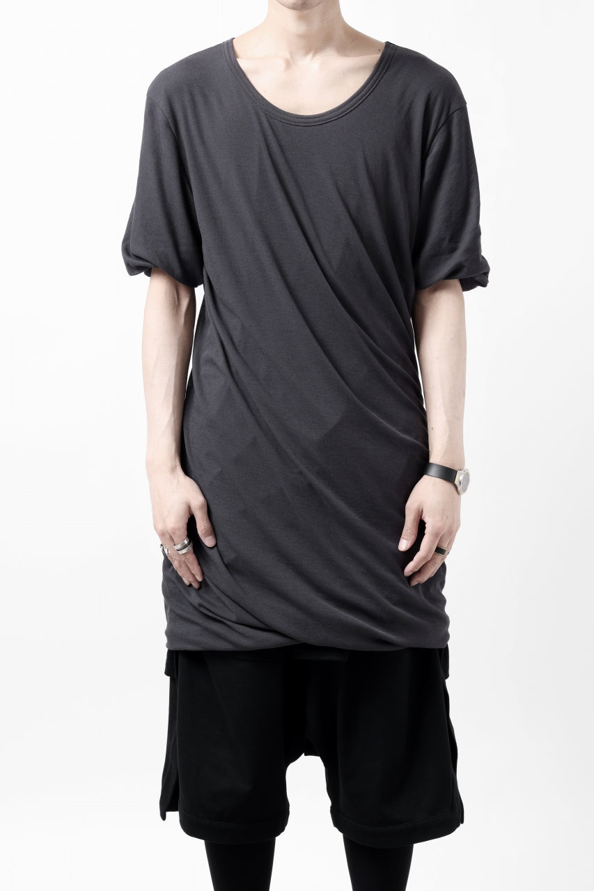 画像をギャラリービューアに読み込む, A.F ARTEFACT DOUBLELAYER  DRAPE T-SHIRT / SUPIMA C-JERSEY (D.GREY)