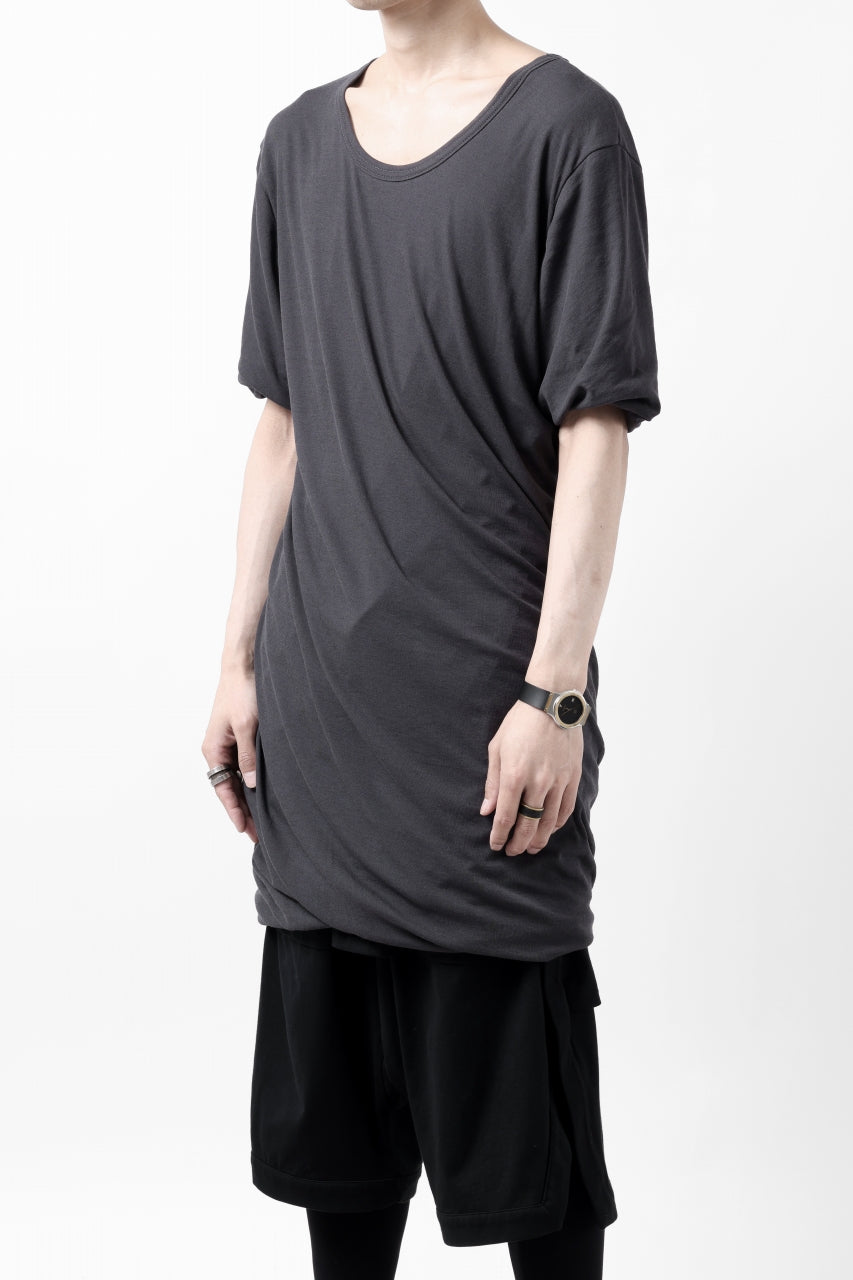 画像をギャラリービューアに読み込む, A.F ARTEFACT DOUBLELAYER  DRAPE T-SHIRT / SUPIMA C-JERSEY (D.GREY)