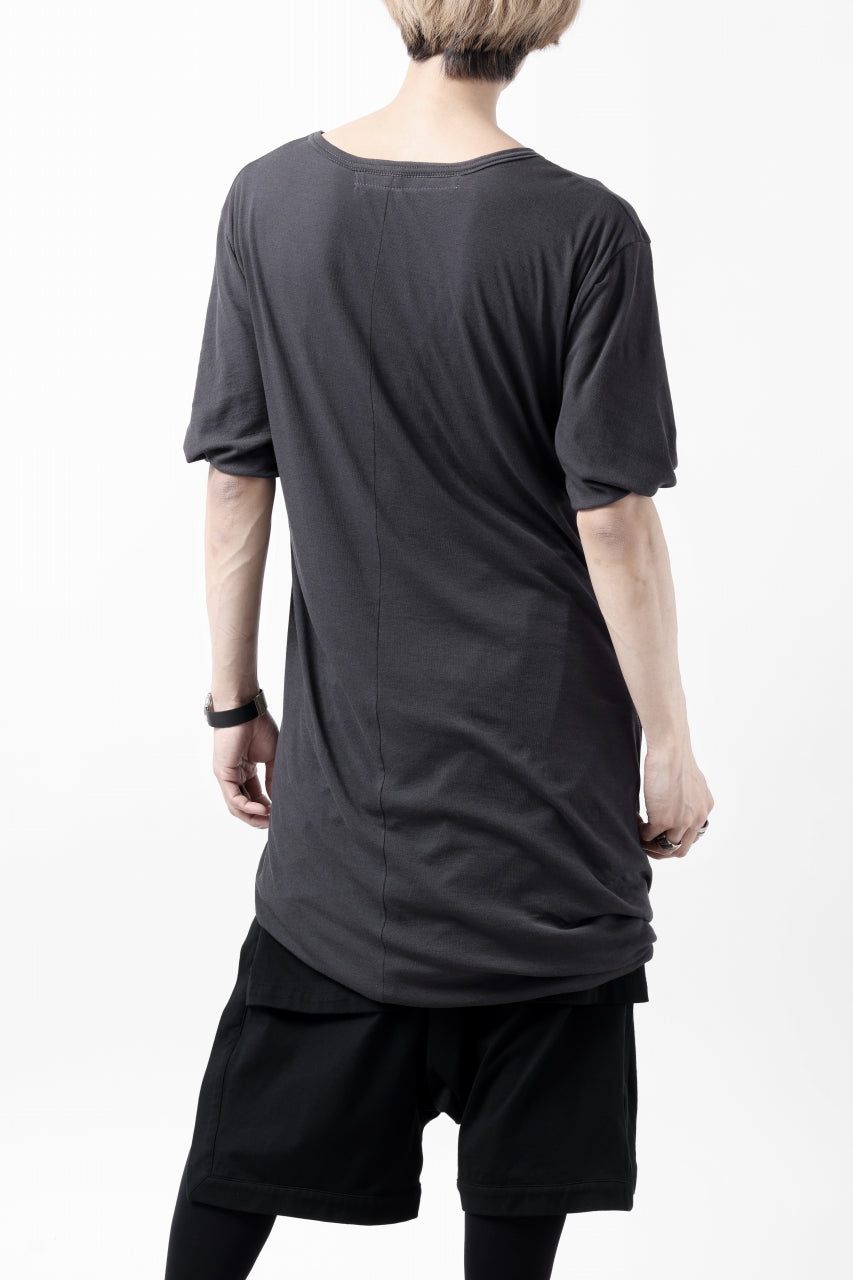 画像をギャラリービューアに読み込む, A.F ARTEFACT DOUBLELAYER  DRAPE T-SHIRT / SUPIMA C-JERSEY (D.GREY)