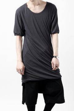 画像をギャラリービューアに読み込む, A.F ARTEFACT DOUBLELAYER  DRAPE T-SHIRT / SUPIMA C-JERSEY (D.GREY)