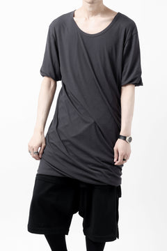 画像をギャラリービューアに読み込む, A.F ARTEFACT DOUBLELAYER  DRAPE T-SHIRT / SUPIMA C-JERSEY (D.GREY)
