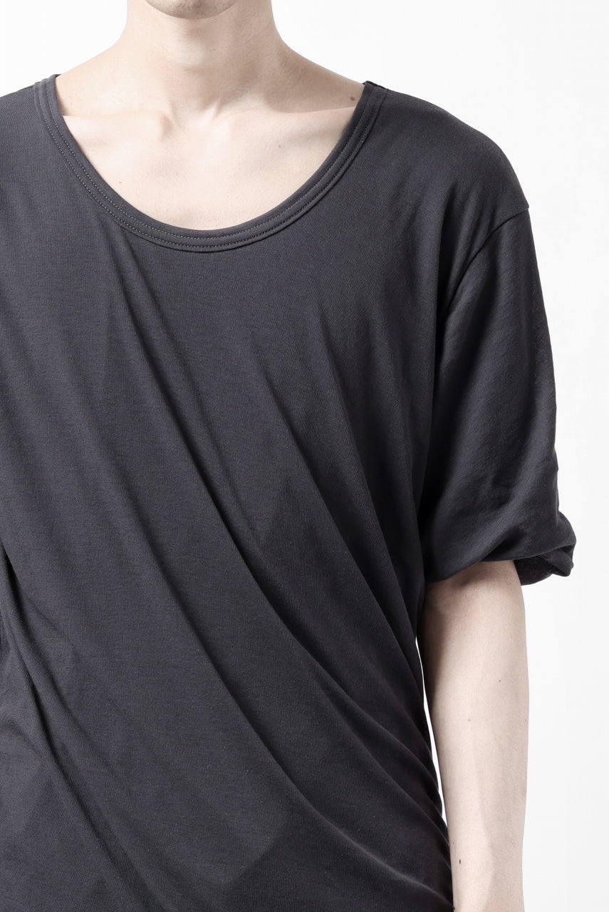 画像をギャラリービューアに読み込む, A.F ARTEFACT DOUBLELAYER  DRAPE T-SHIRT / SUPIMA C-JERSEY (D.GREY)