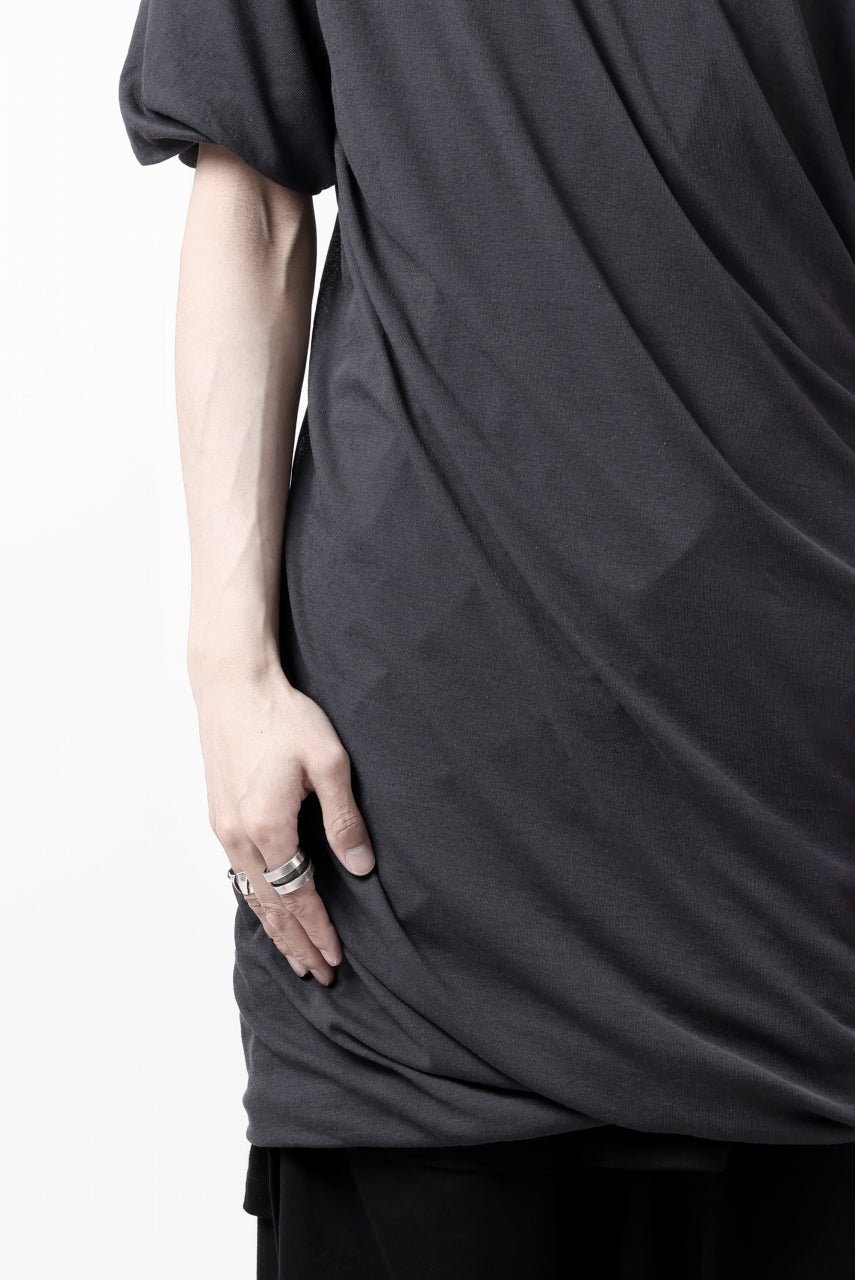 画像をギャラリービューアに読み込む, A.F ARTEFACT DOUBLELAYER  DRAPE T-SHIRT / SUPIMA C-JERSEY (D.GREY)