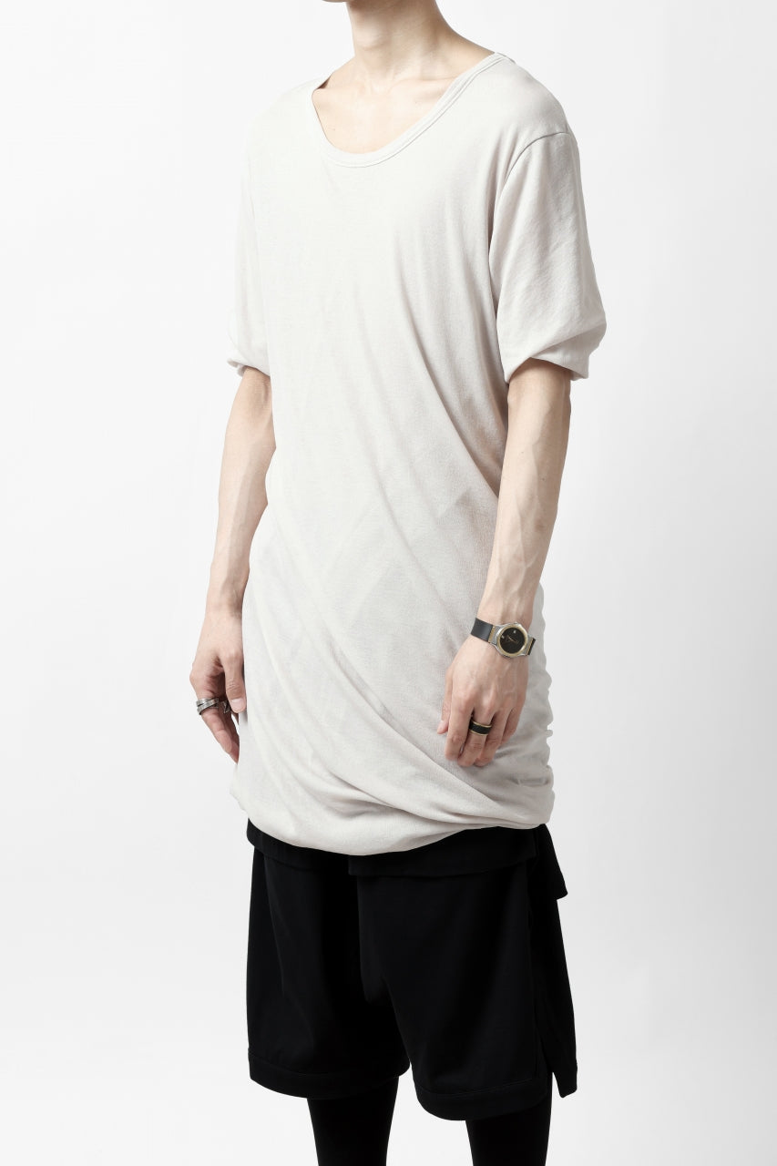 画像をギャラリービューアに読み込む, A.F ARTEFACT DOUBLELAYER  DRAPE T-SHIRT / SUPIMA C-JERSEY (L.GREY)