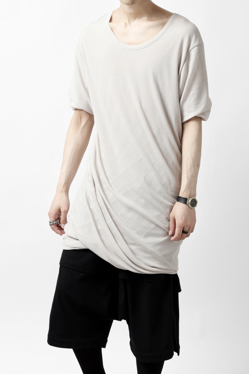 画像をギャラリービューアに読み込む, A.F ARTEFACT DOUBLELAYER  DRAPE T-SHIRT / SUPIMA C-JERSEY (L.GREY)