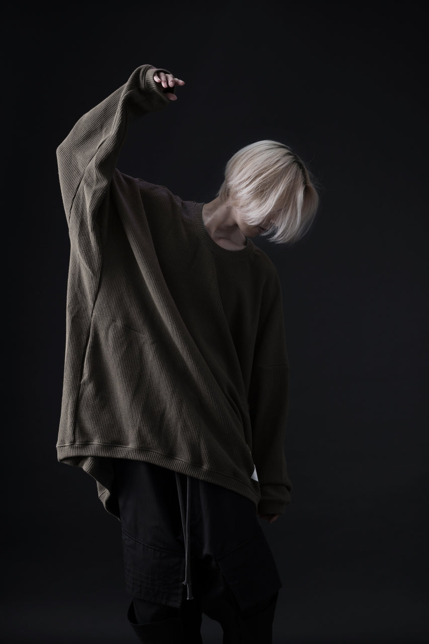画像をギャラリービューアに読み込む, A.F ARTEFACT OVERSIZED KNIT PULLOVER TOP (KHAKI)