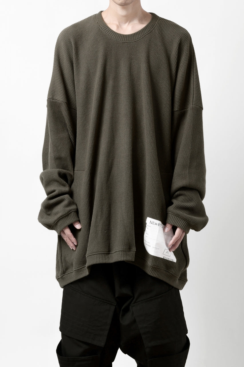 画像をギャラリービューアに読み込む, A.F ARTEFACT OVERSIZED KNIT PULLOVER TOP (KHAKI)