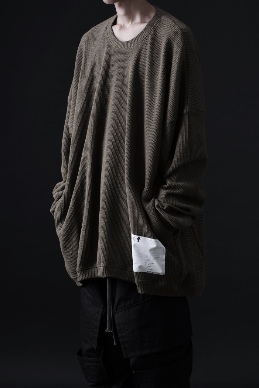 画像をギャラリービューアに読み込む, A.F ARTEFACT OVERSIZED KNIT PULLOVER TOP (KHAKI)