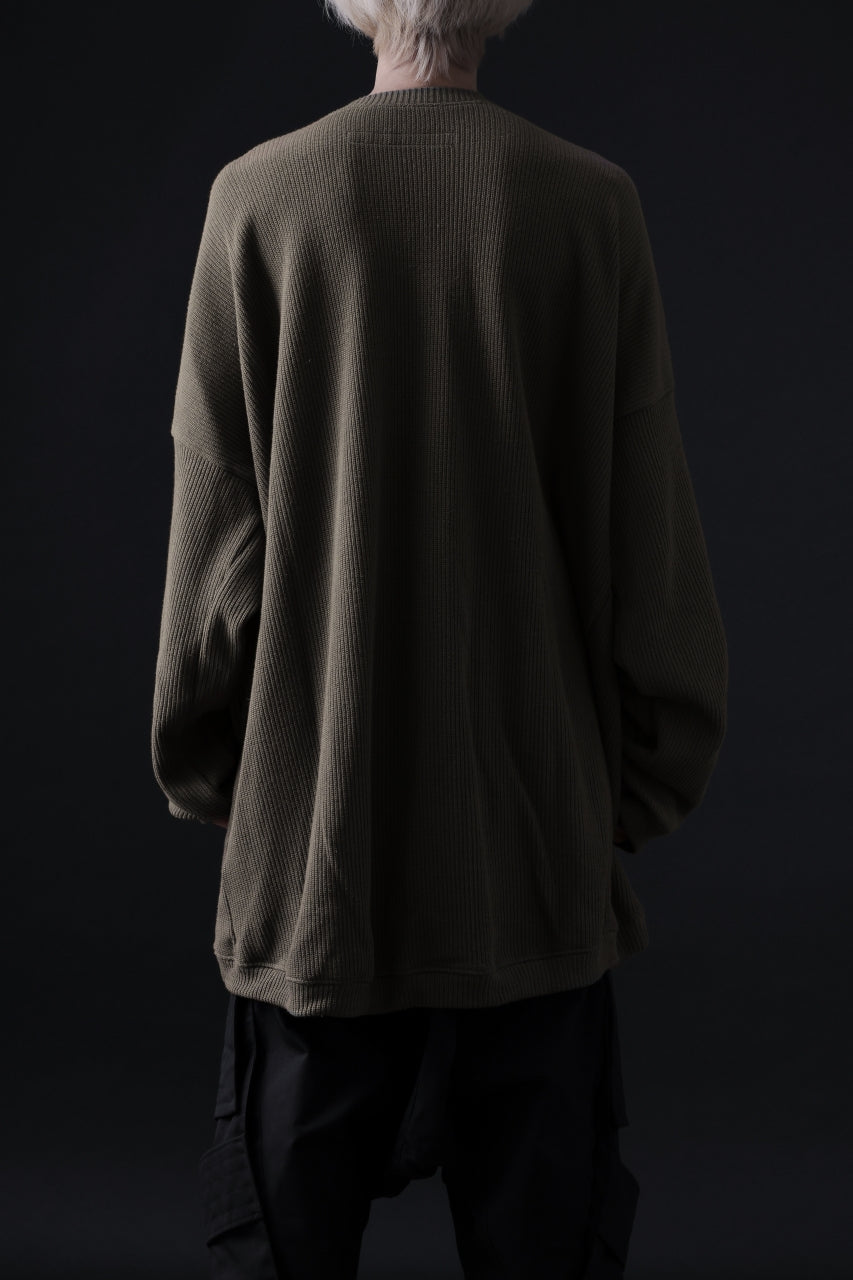 画像をギャラリービューアに読み込む, A.F ARTEFACT OVERSIZED KNIT PULLOVER TOP (KHAKI)