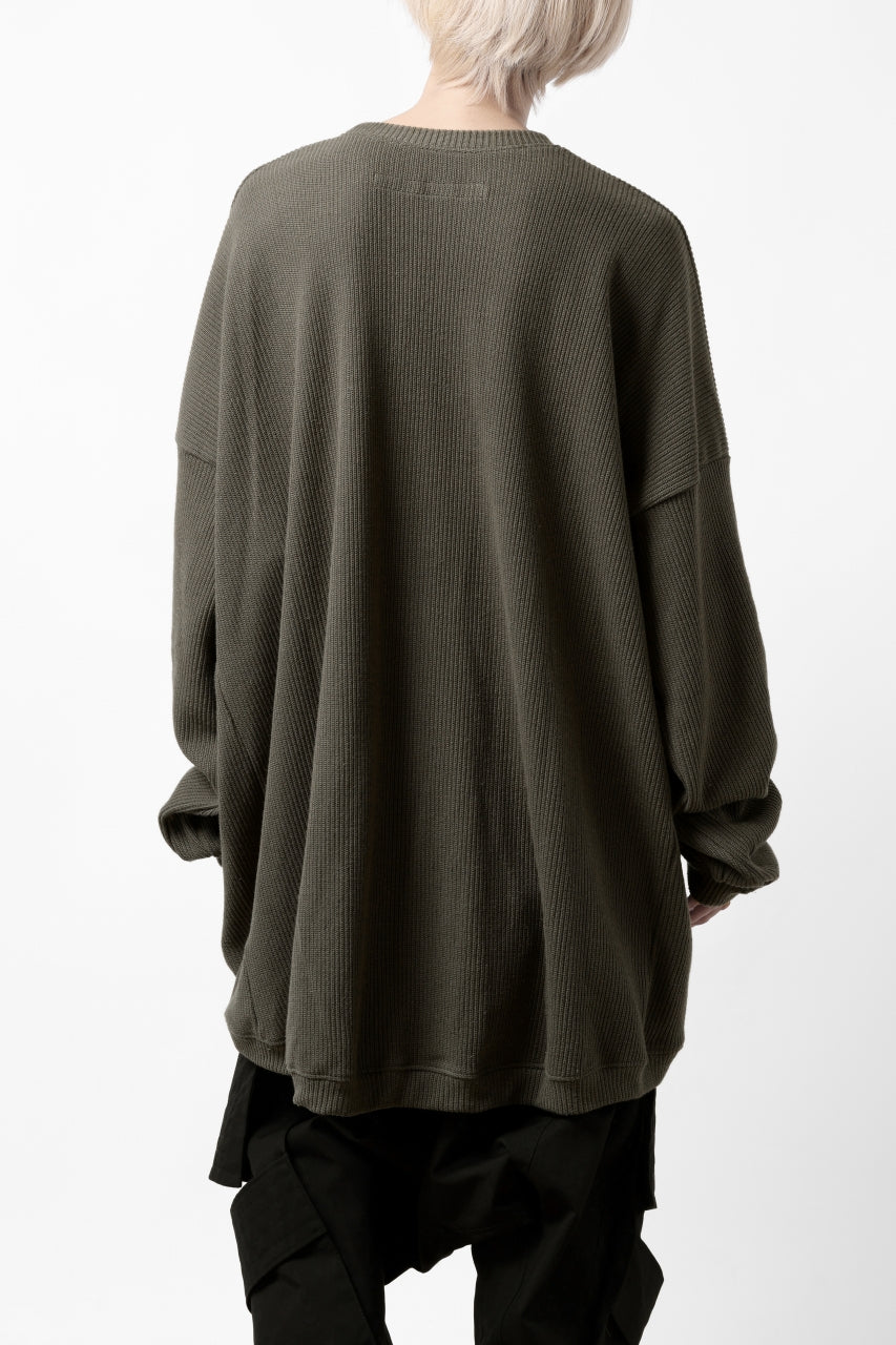 画像をギャラリービューアに読み込む, A.F ARTEFACT OVERSIZED KNIT PULLOVER TOP (KHAKI)