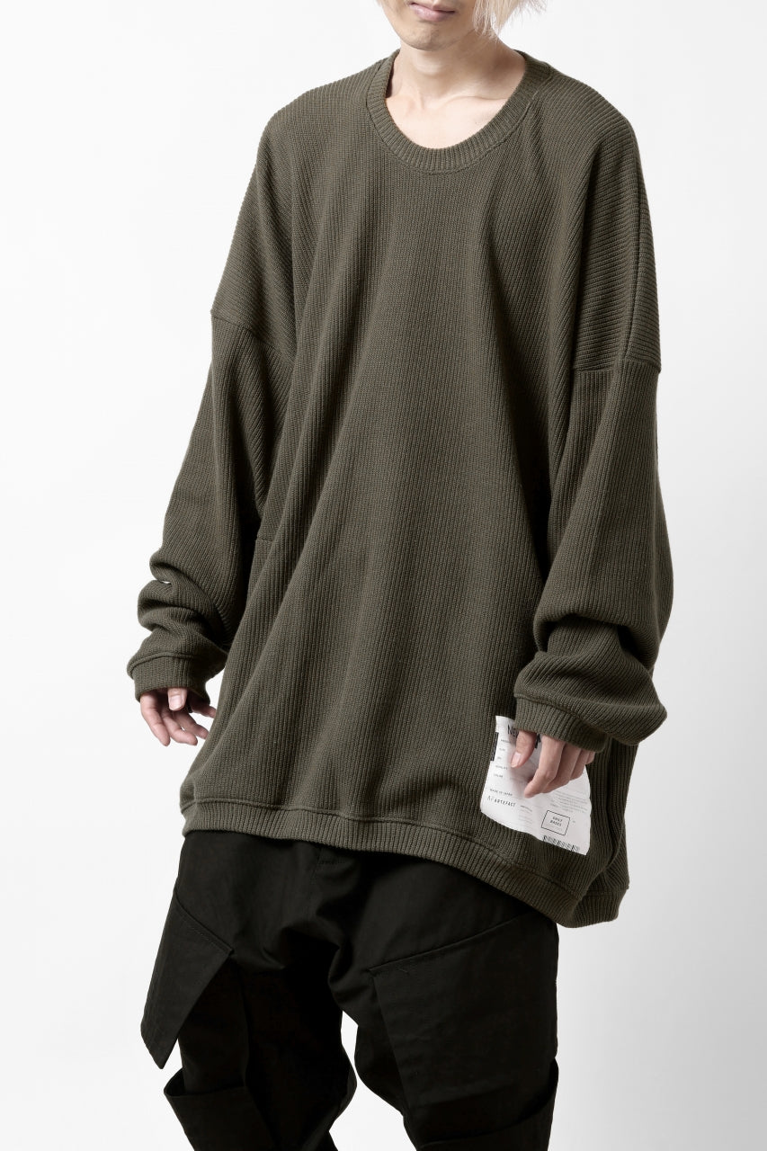 画像をギャラリービューアに読み込む, A.F ARTEFACT OVERSIZED KNIT PULLOVER TOP (KHAKI)