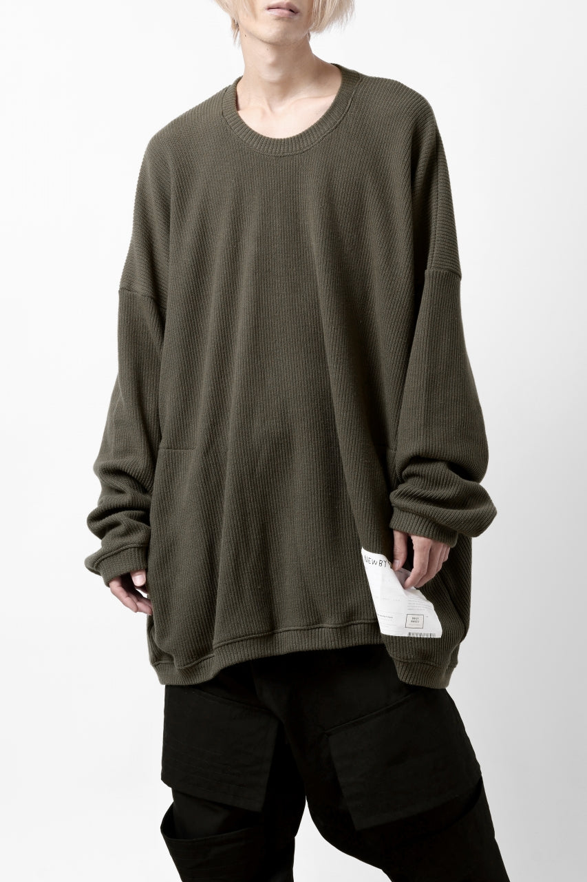 画像をギャラリービューアに読み込む, A.F ARTEFACT OVERSIZED KNIT PULLOVER TOP (KHAKI)