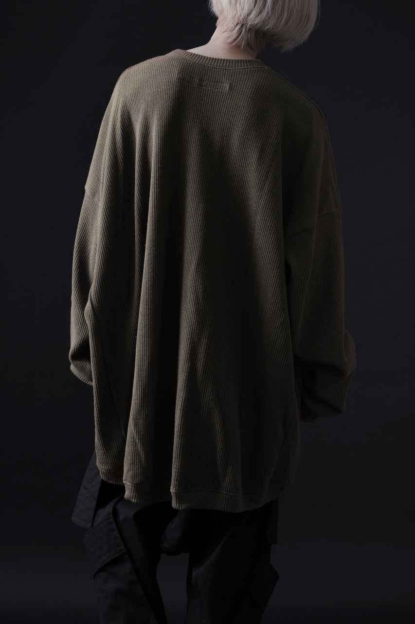 画像をギャラリービューアに読み込む, A.F ARTEFACT OVERSIZED KNIT PULLOVER TOP (KHAKI)