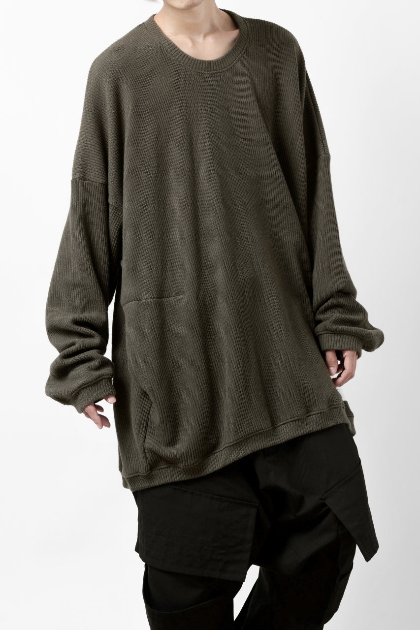 画像をギャラリービューアに読み込む, A.F ARTEFACT OVERSIZED KNIT PULLOVER TOP (KHAKI)