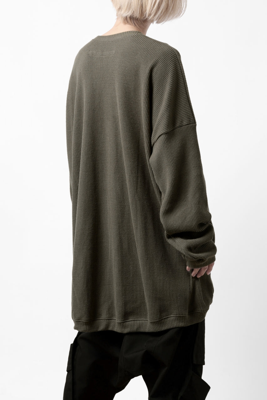 画像をギャラリービューアに読み込む, A.F ARTEFACT OVERSIZED KNIT PULLOVER TOP (KHAKI)