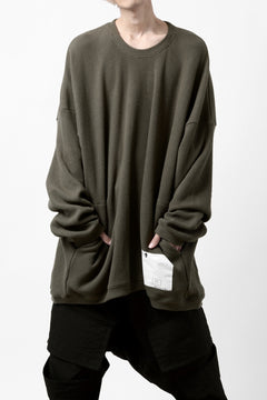 画像をギャラリービューアに読み込む, A.F ARTEFACT OVERSIZED KNIT PULLOVER TOP (KHAKI)
