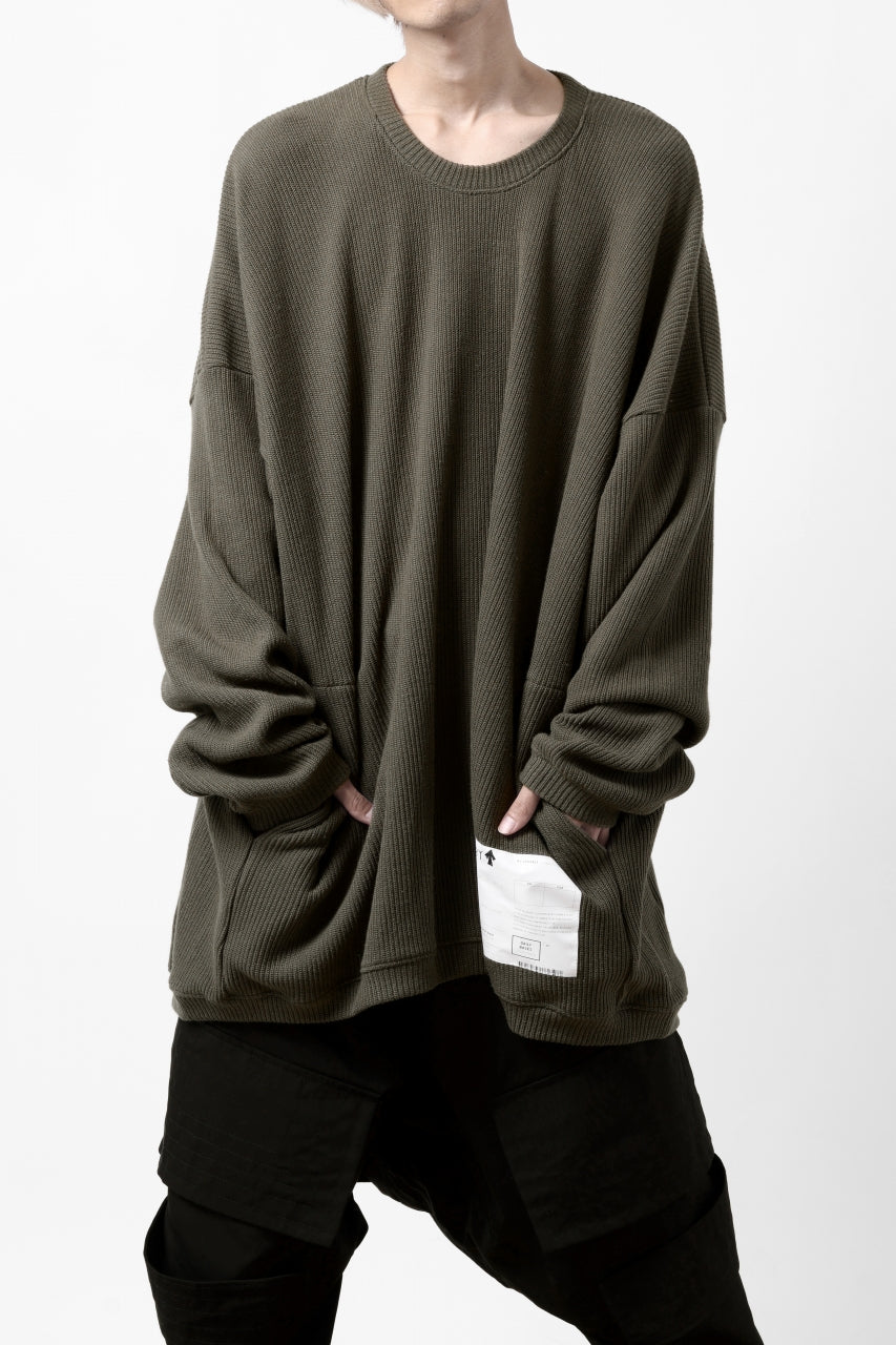 画像をギャラリービューアに読み込む, A.F ARTEFACT OVERSIZED KNIT PULLOVER TOP (KHAKI)