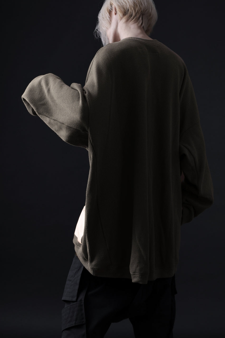 画像をギャラリービューアに読み込む, A.F ARTEFACT OVERSIZED KNIT PULLOVER TOP (KHAKI)