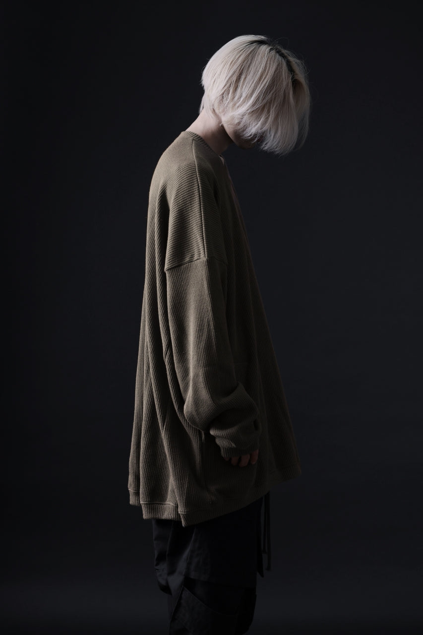 画像をギャラリービューアに読み込む, A.F ARTEFACT OVERSIZED KNIT PULLOVER TOP (KHAKI)