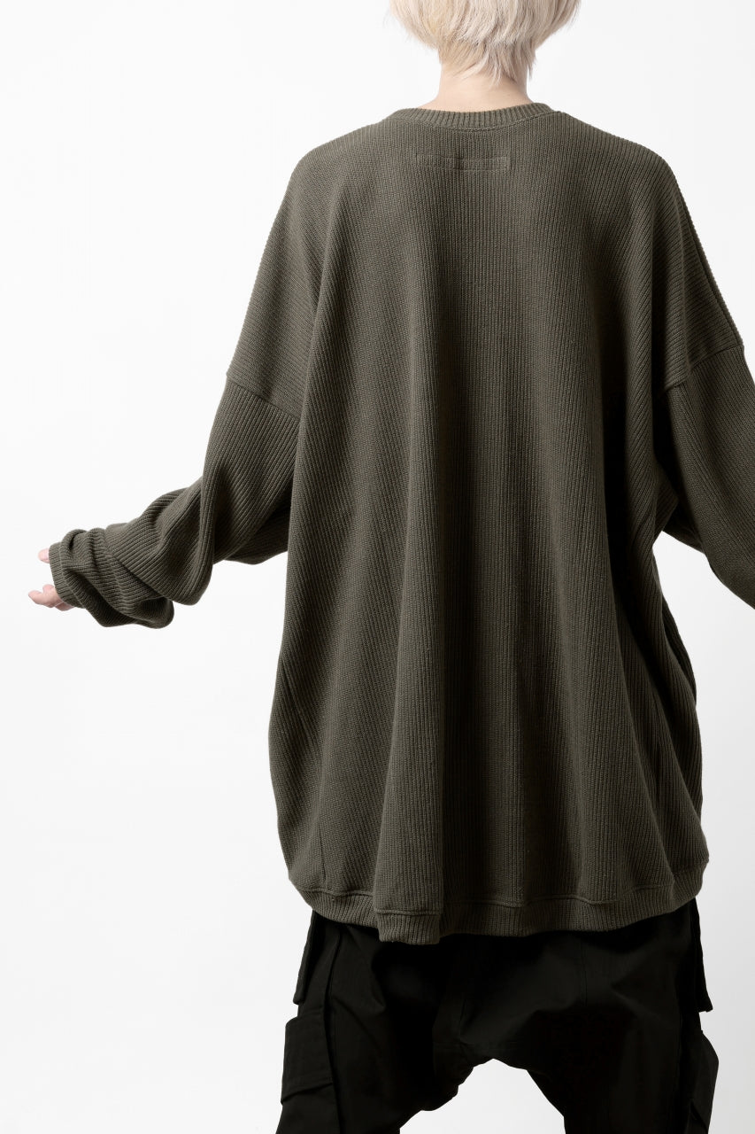 画像をギャラリービューアに読み込む, A.F ARTEFACT OVERSIZED KNIT PULLOVER TOP (KHAKI)