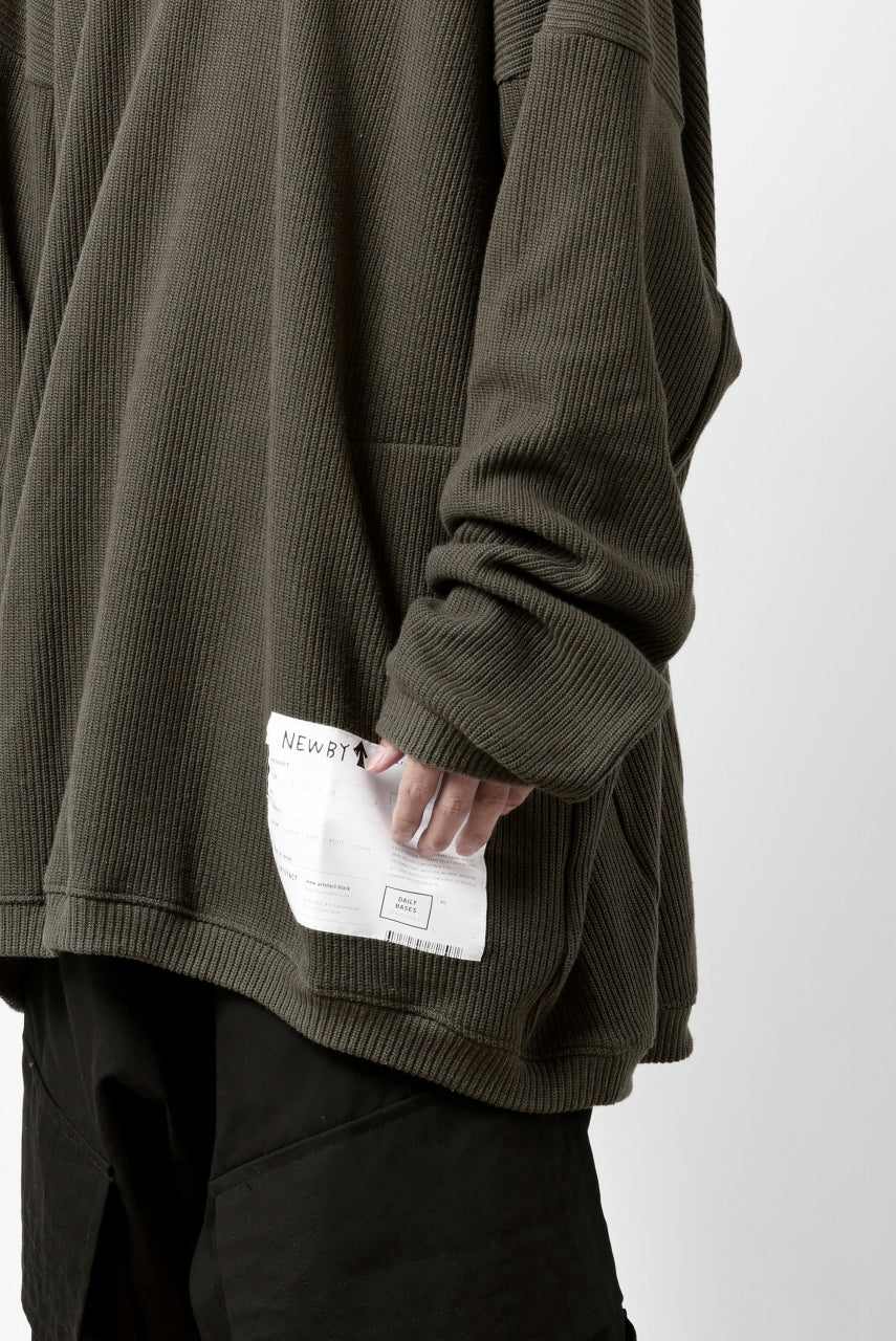 画像をギャラリービューアに読み込む, A.F ARTEFACT OVERSIZED KNIT PULLOVER TOP (KHAKI)