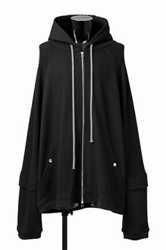 画像をギャラリービューアに読み込む, A.F ARTEFACT KNIT-COMBINATION ZIPPER HOODIE (ALL BLACK)