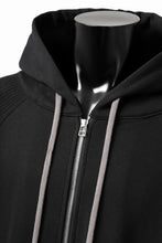 画像をギャラリービューアに読み込む, A.F ARTEFACT KNIT-COMBINATION ZIPPER HOODIE (ALL BLACK)