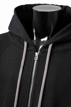 画像をギャラリービューアに読み込む, A.F ARTEFACT KNIT-COMBINATION ZIPPER HOODIE (ALL BLACK)