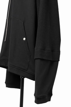 画像をギャラリービューアに読み込む, A.F ARTEFACT KNIT-COMBINATION ZIPPER HOODIE (ALL BLACK)