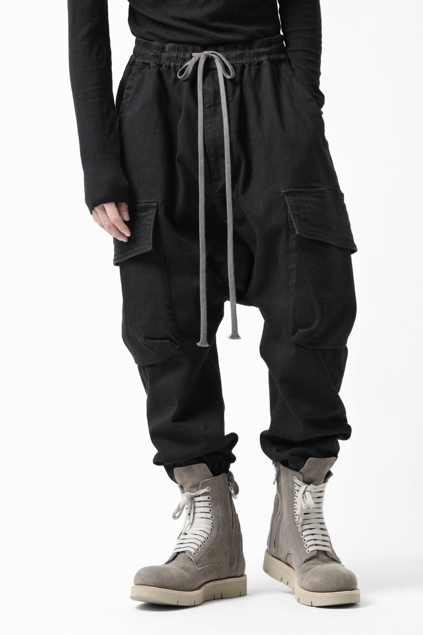 画像をギャラリービューアに読み込む, A.F ARTEFACT EASY SARROUEL CARGO PANTS / HI-STRETCH DENIM (BLACK)