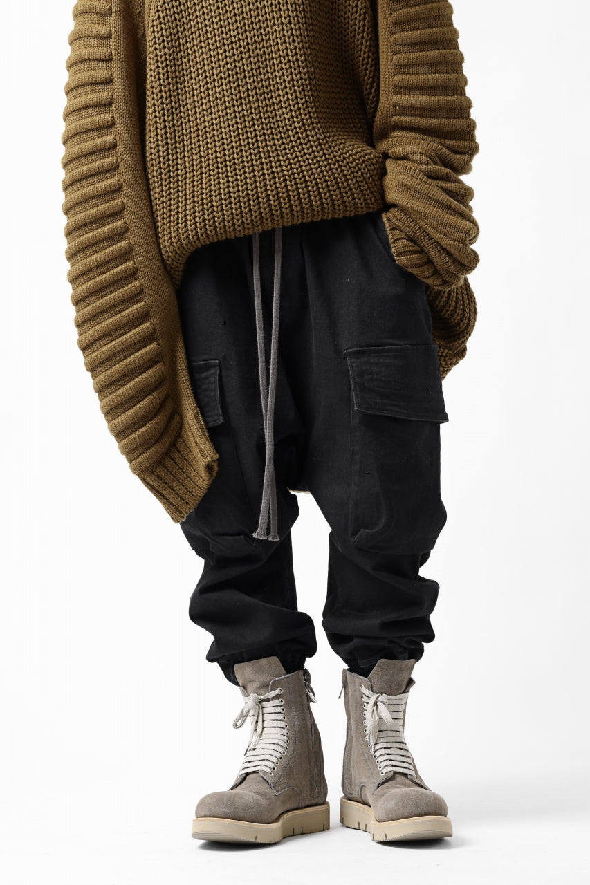 画像をギャラリービューアに読み込む, A.F ARTEFACT EASY SARROUEL CARGO PANTS / HI-STRETCH DENIM (BLACK)