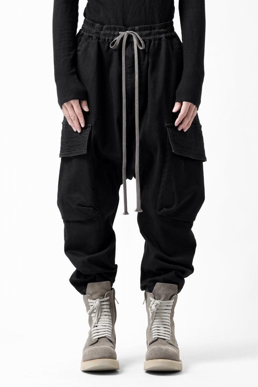 画像をギャラリービューアに読み込む, A.F ARTEFACT EASY SARROUEL CARGO PANTS / HI-STRETCH DENIM (BLACK)