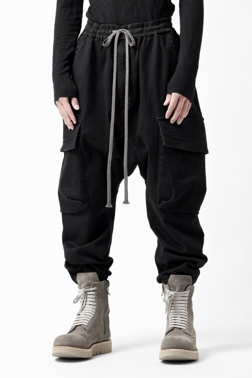 画像をギャラリービューアに読み込む, A.F ARTEFACT EASY SARROUEL CARGO PANTS / HI-STRETCH DENIM (BLACK)