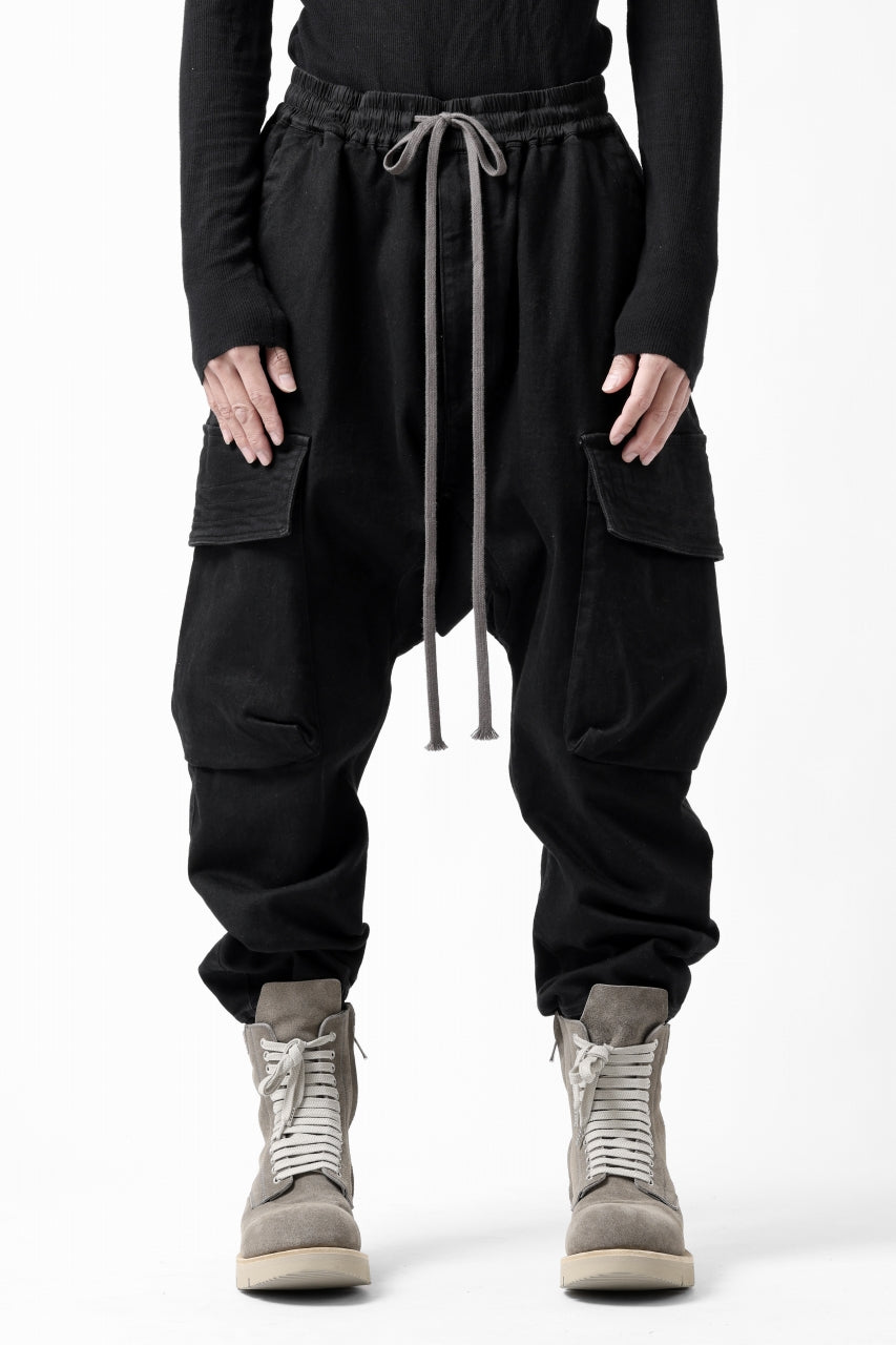 画像をギャラリービューアに読み込む, A.F ARTEFACT EASY SARROUEL CARGO PANTS / HI-STRETCH DENIM (BLACK)