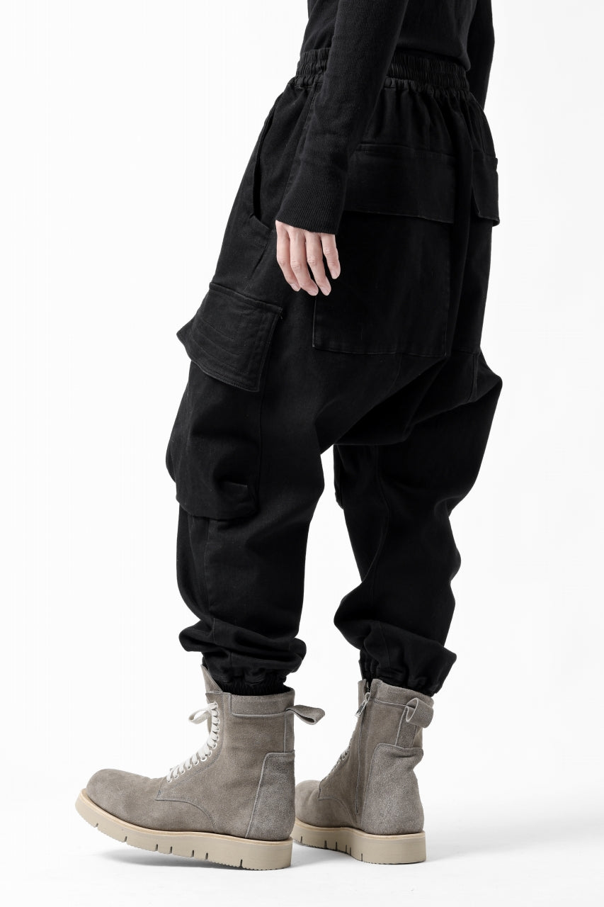 画像をギャラリービューアに読み込む, A.F ARTEFACT EASY SARROUEL CARGO PANTS / HI-STRETCH DENIM (BLACK)