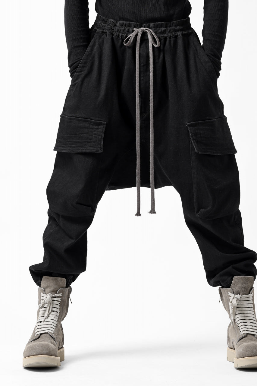 画像をギャラリービューアに読み込む, A.F ARTEFACT EASY SARROUEL CARGO PANTS / HI-STRETCH DENIM (BLACK)