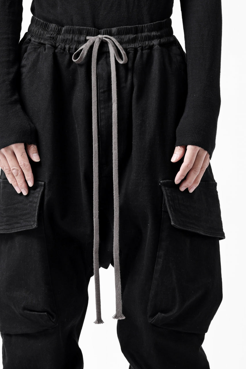 画像をギャラリービューアに読み込む, A.F ARTEFACT EASY SARROUEL CARGO PANTS / HI-STRETCH DENIM (BLACK)