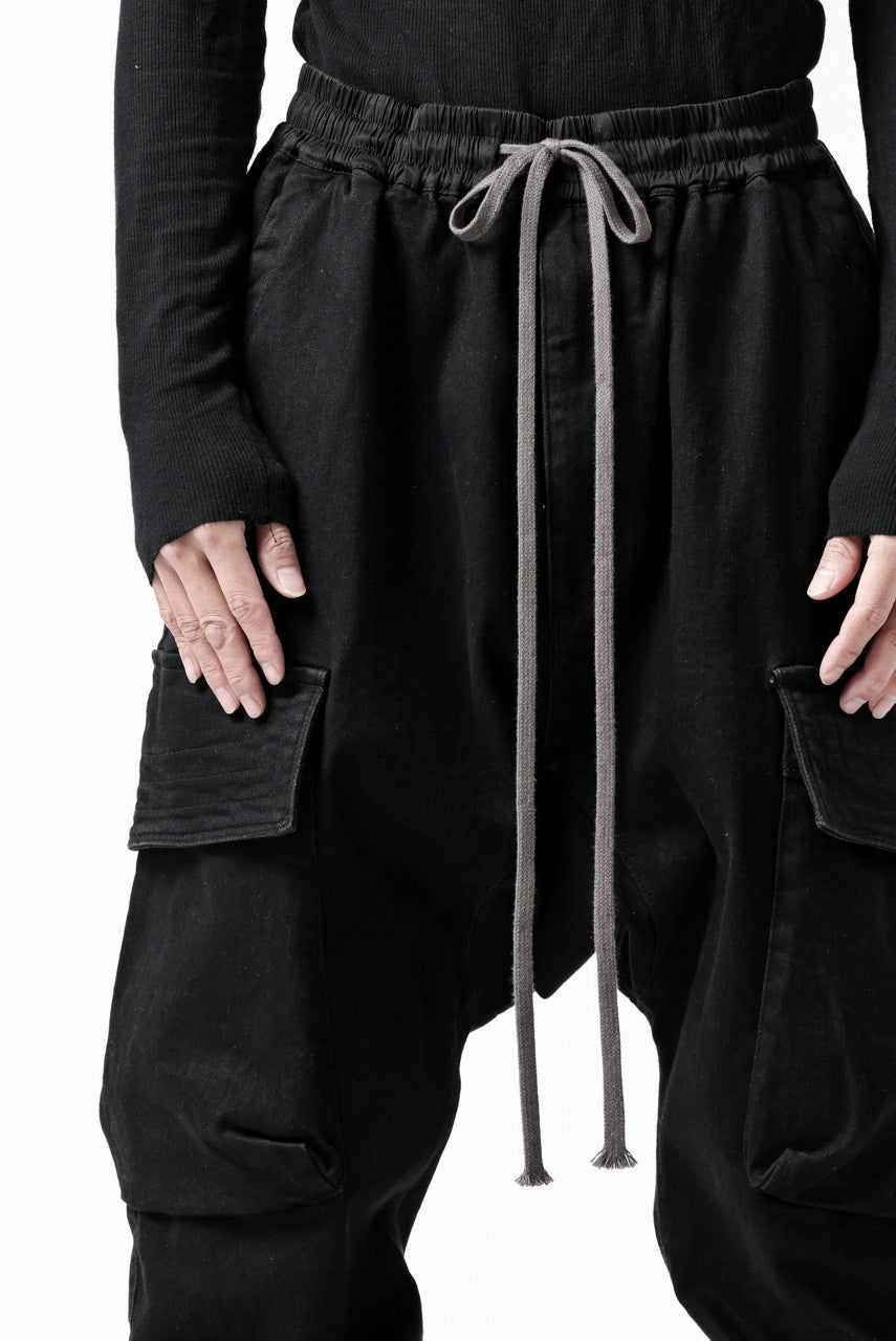 画像をギャラリービューアに読み込む, A.F ARTEFACT EASY SARROUEL CARGO PANTS / HI-STRETCH DENIM (BLACK)