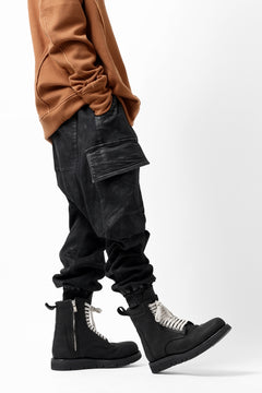 Load image into Gallery viewer, A.F ARTEFACT CARGO SAROUEL SKINNY PANTS / STRETCH COTTON DENIM (BLACK)
