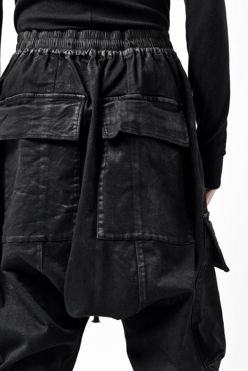 Load image into Gallery viewer, A.F ARTEFACT CARGO SAROUEL SKINNY PANTS / STRETCH COTTON DENIM (BLACK)
