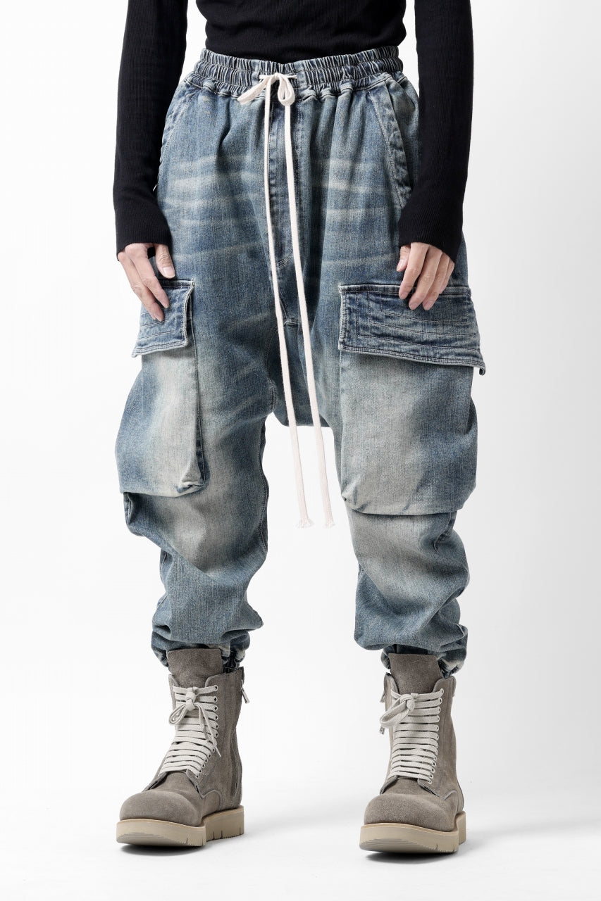 画像をギャラリービューアに読み込む, A.F ARTEFACT EASY SARROUEL CARGO PANTS / FADED AGEING DENIM (BLUE)