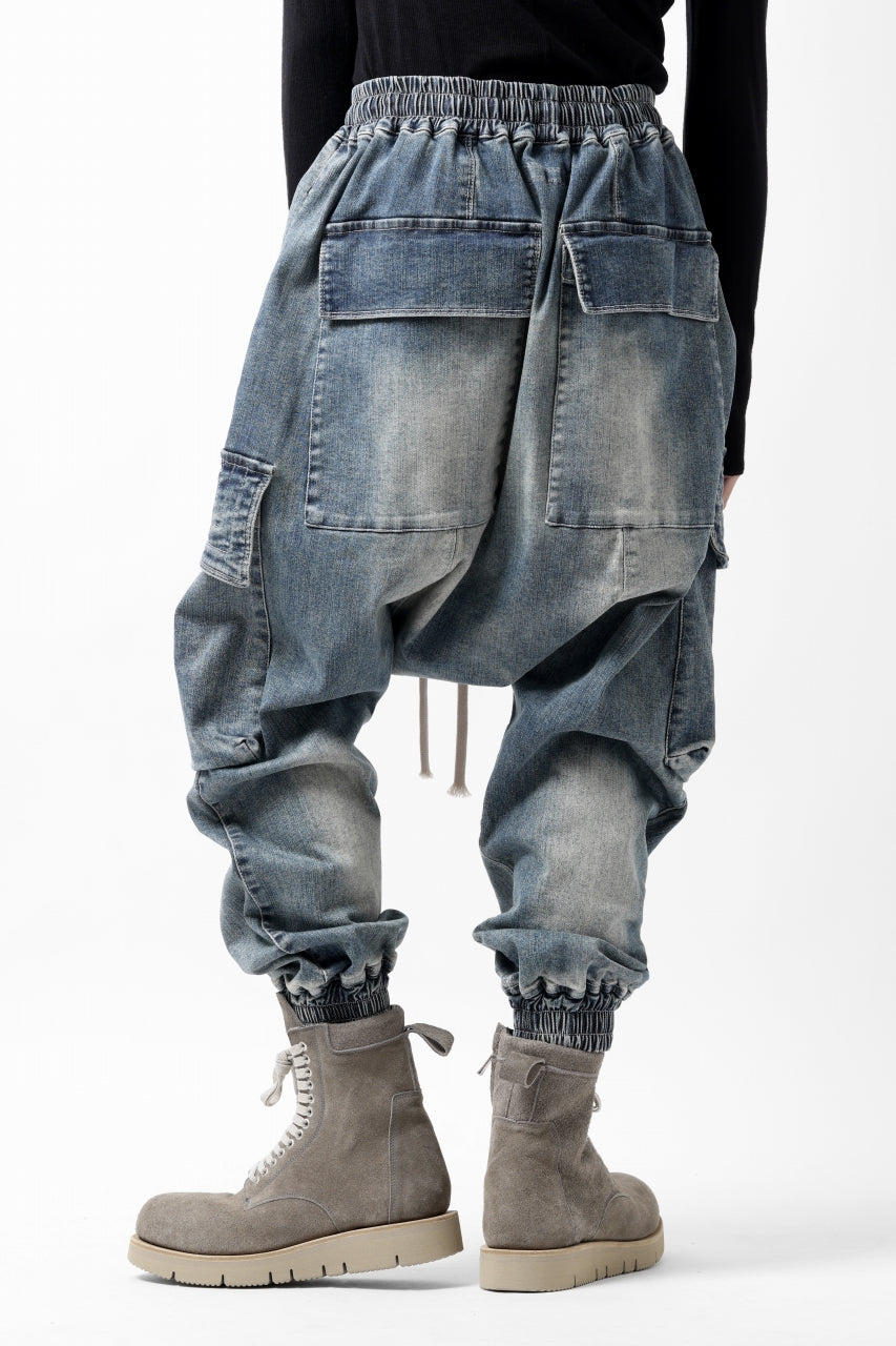 画像をギャラリービューアに読み込む, A.F ARTEFACT EASY SARROUEL CARGO PANTS / FADED AGEING DENIM (BLUE)