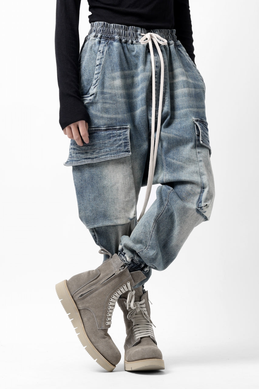 画像をギャラリービューアに読み込む, A.F ARTEFACT EASY SARROUEL CARGO PANTS / FADED AGEING DENIM (BLUE)