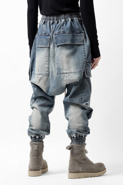画像をギャラリービューアに読み込む, A.F ARTEFACT EASY SARROUEL CARGO PANTS / FADED AGEING DENIM (BLUE)