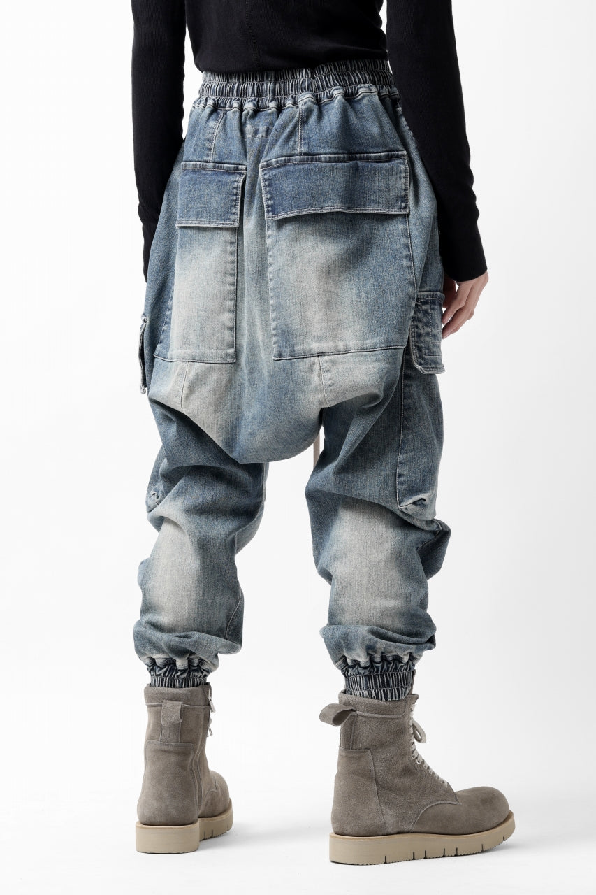 画像をギャラリービューアに読み込む, A.F ARTEFACT EASY SARROUEL CARGO PANTS / FADED AGEING DENIM (BLUE)