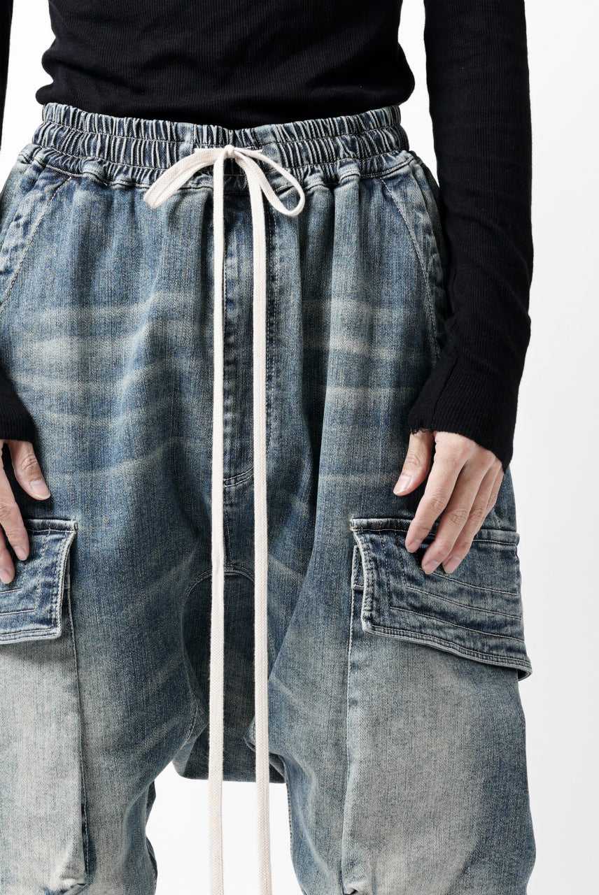 画像をギャラリービューアに読み込む, A.F ARTEFACT EASY SARROUEL CARGO PANTS / FADED AGEING DENIM (BLUE)