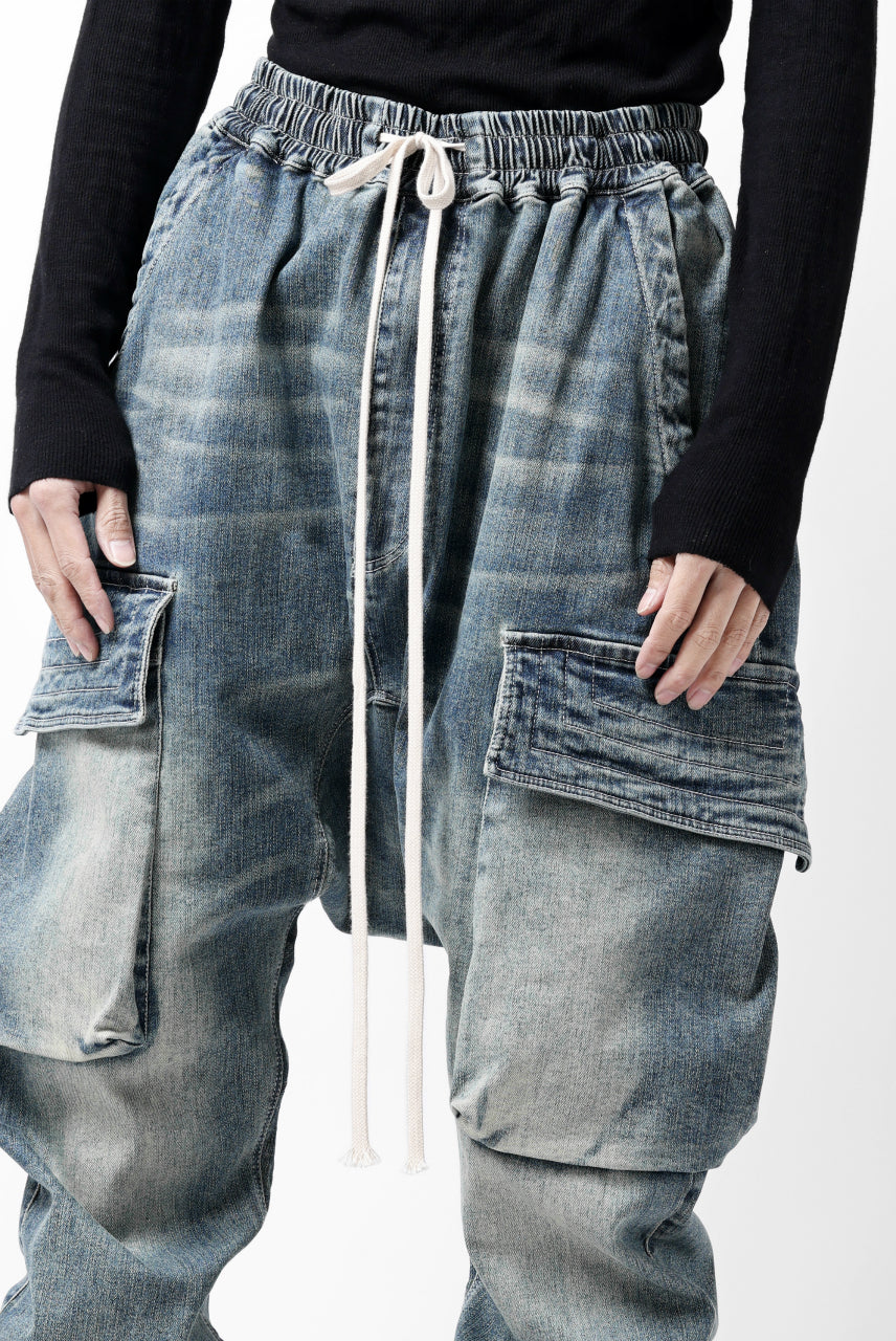 画像をギャラリービューアに読み込む, A.F ARTEFACT EASY SARROUEL CARGO PANTS / FADED AGEING DENIM (BLUE)